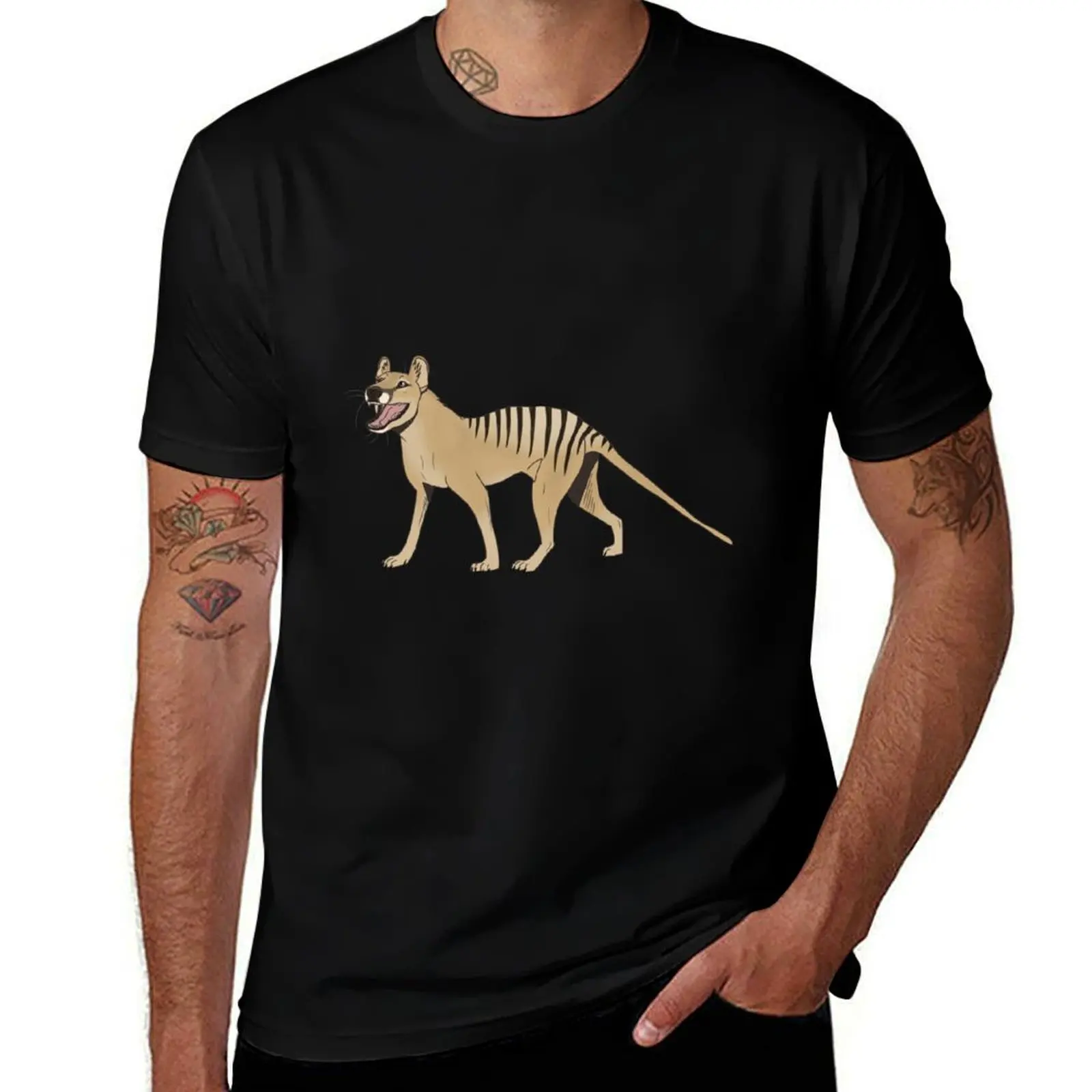 Cheerful thylacine T-Shirt plus size clothes plus size tops mens plain t shirts