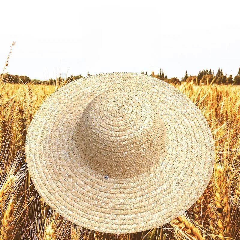 Labor Protection Fishing Field Outdoor Sun Hat Large Brim Straw Woven Sub Safety Caps Straw Summer Hat Women Sun Beach Hat