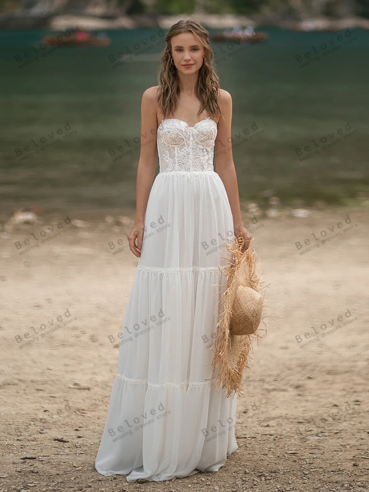 Abiti da sposa della boemia abiti da sposa Vintage abiti senza spalline senza spalline per abiti glamour da festa formale 2024 Vestidos De Novia