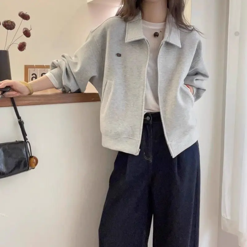 

Woman Denim Jackets Autumn New Women'S Coat Suede Effect Western Style Button Front Pocket Pure Simple Basic Ladies Long Sleeve