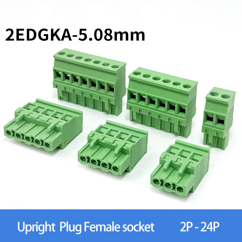 5.08mm Upright Plug Female socket 2EDGKA 5.08mm 90 degree side wiring 2EDGKB 5.08mm plug-in terminal plug Phoenix terminal
