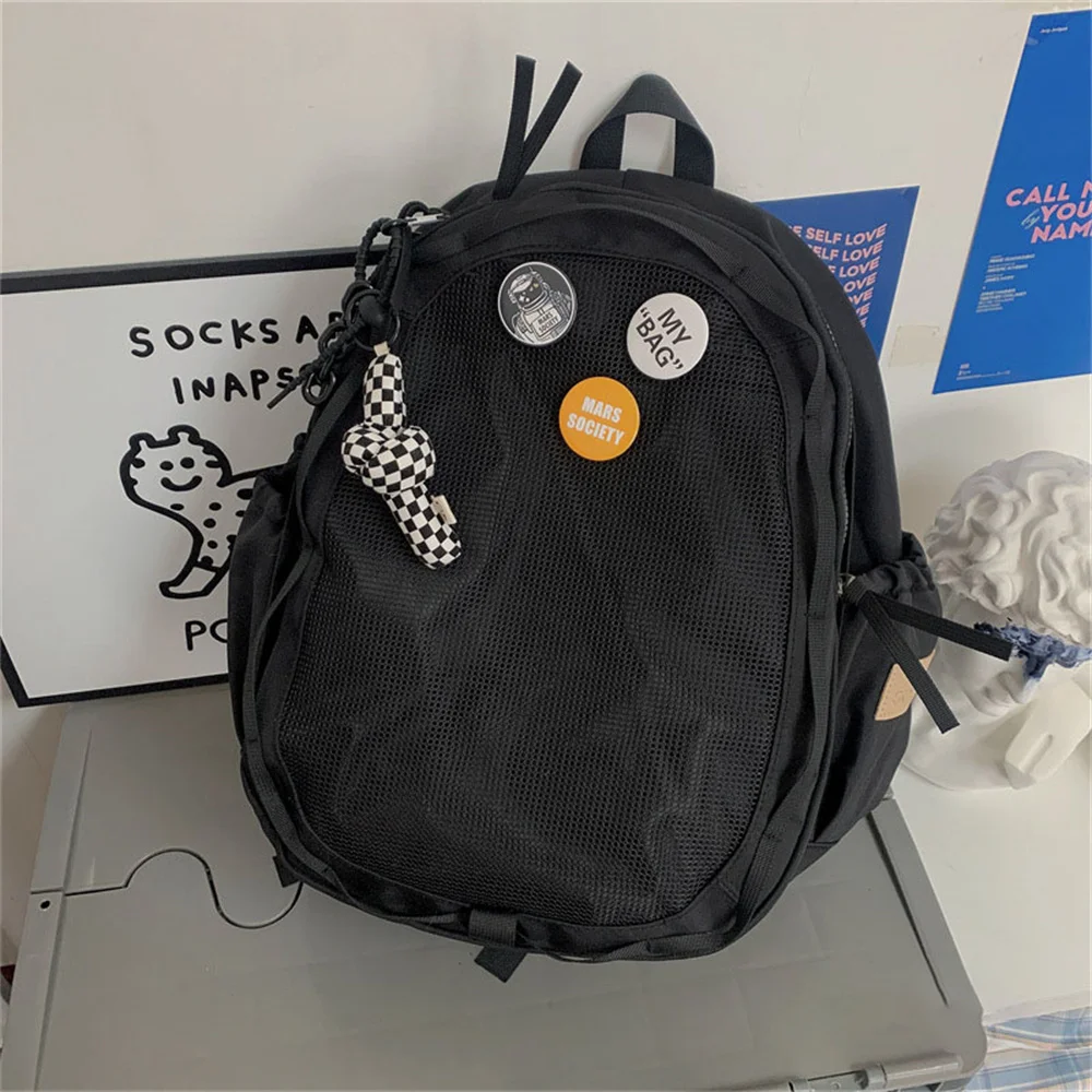 Harajuku Ulzzang Large Capacity Simplicity Retro Student School Bag Japanese Ins Lightweight Girl Travel Backpack For Men Women