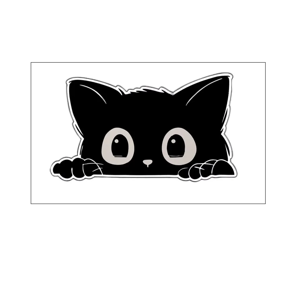 

10pcs Cartoon Scratch Covering Car Window Decals Black Peek-a-Boo PVC Decals Removable Big Eyes Cat Car Styling Cover Laptop