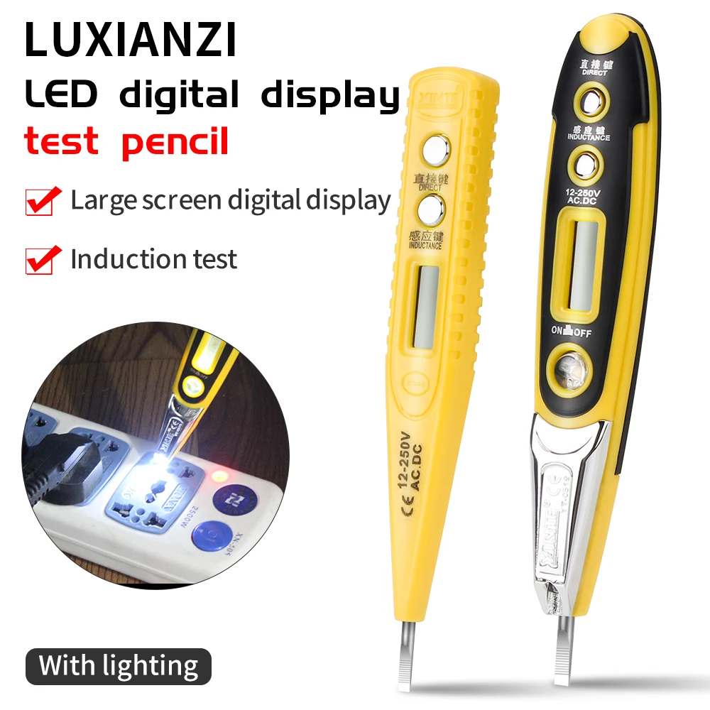 

LUXIANZI 12-250V LCD Display Test Pencil Multifunction Voltmeter Detector Screwdriver Household Tools Tester For Electrician