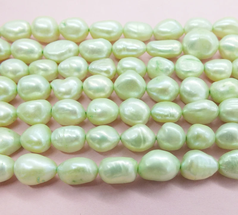 

last 23pcs/LOT DIY Loose Beads Women Luxury Jewelry green Baroque Cultured Freshwater Pearl Beads 7-8mm Natural Pearl Beads 15"