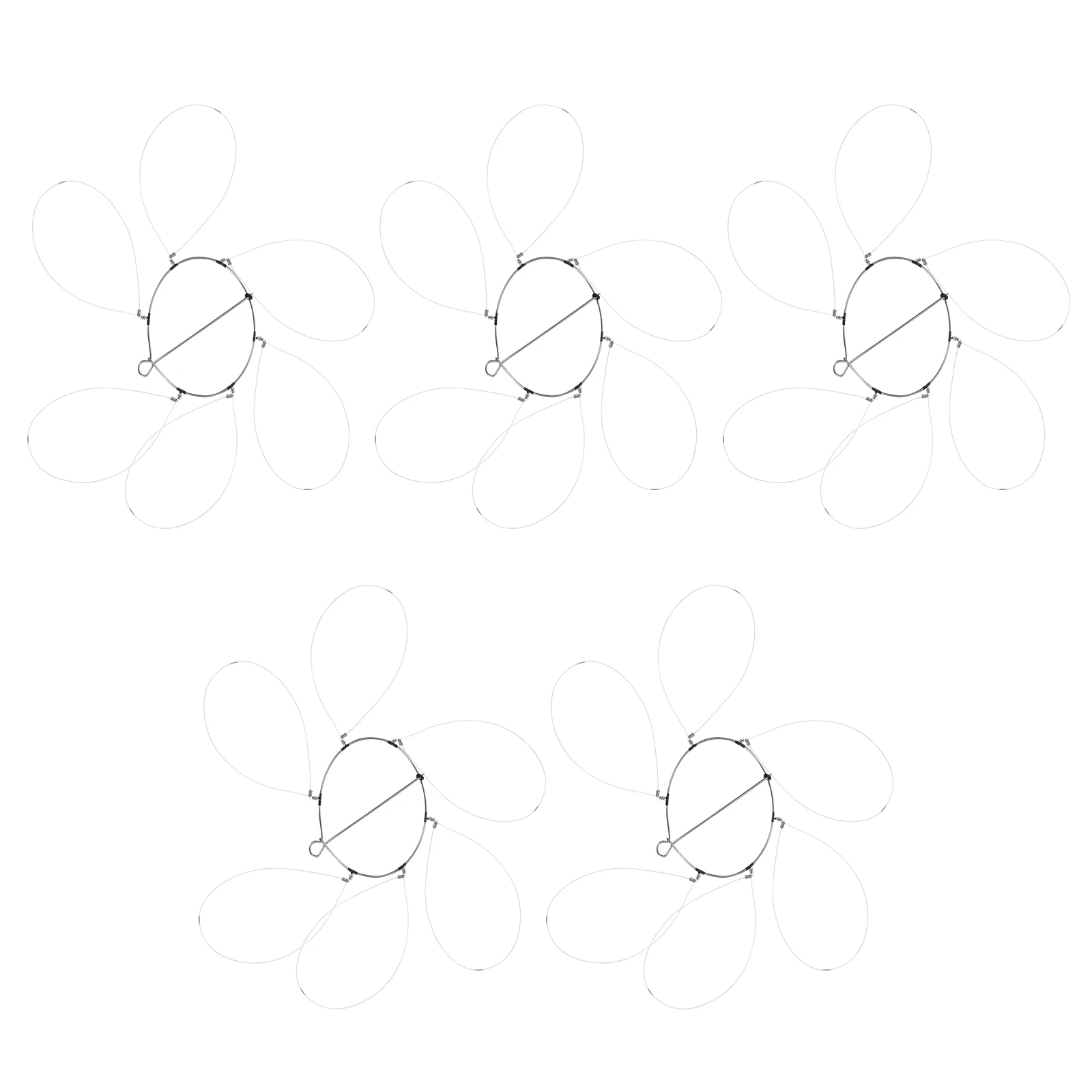 

5set Crab Trap Rings Steel Wire Durable Foldable Compact Design Easy Storage Stacking For Crabs Lobsters Shrimp Trap Loop