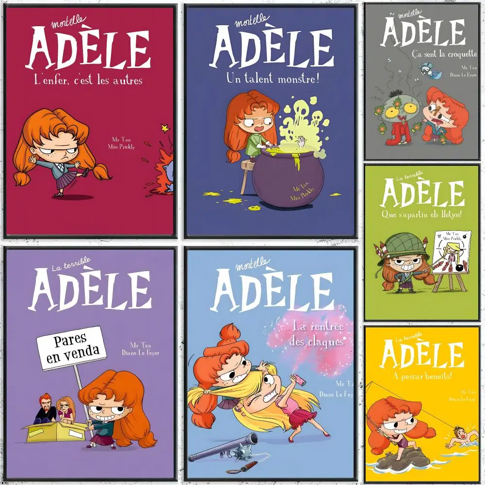 Cartoon M-Mortelle Adele Poster HD Waterproof Self-Adhesive Wall Art – Multi-Scene Use Top Gift Pick