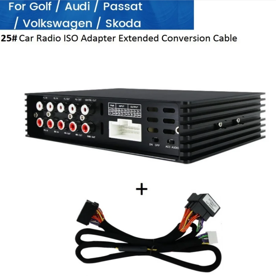 

2024 NEW 90W*4 Car Radio Sound Upgrade Audio DSP Amplifier With Wiring Harness BT For Volkswagen VW Golf / Passat / Skoda / Audi