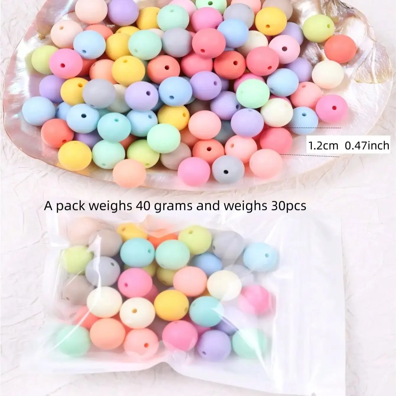 1 Pack of Qing Xin Macaron Mixed Color Frosted Bead round Jewelry DIY Necklaces, Earrings, Bracelets, Decorative Handmade Materi