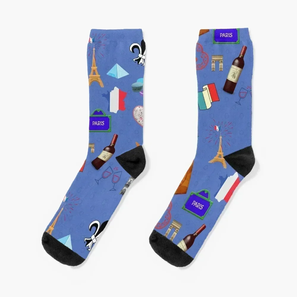 

Paris Collage France Travel Souvenir Gift Socks sports and leisure hockey designer Ladies Socks Men's