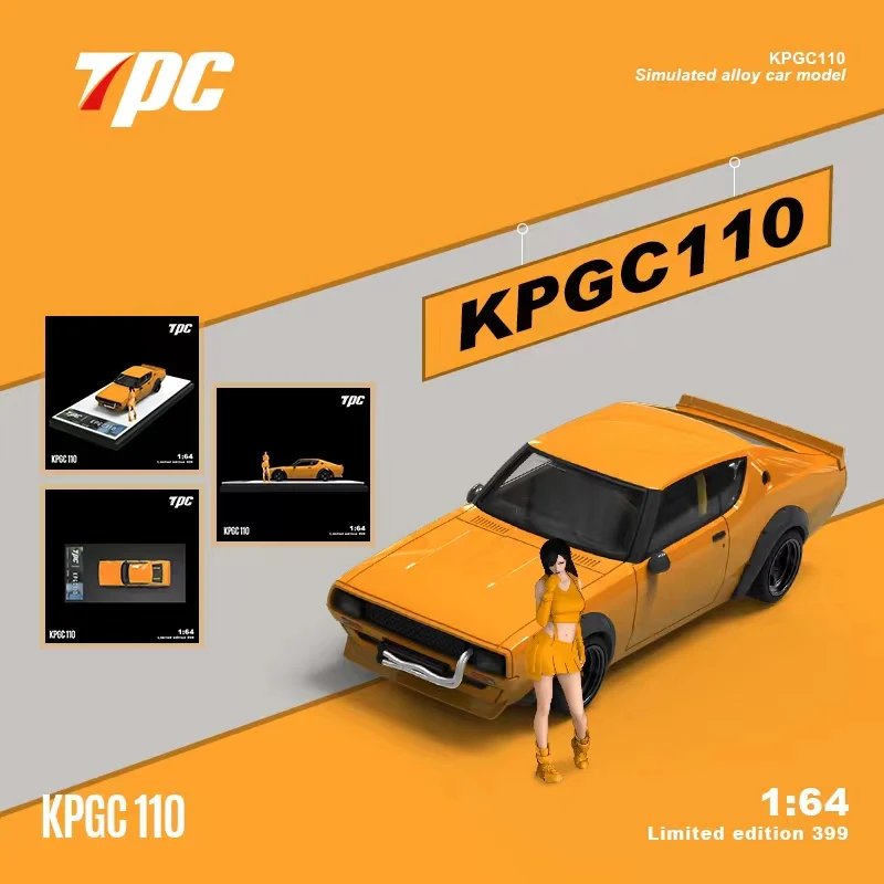 TPC 노란색 다이캐스트 모델 자동차, 1:64 LBWK KPGC110