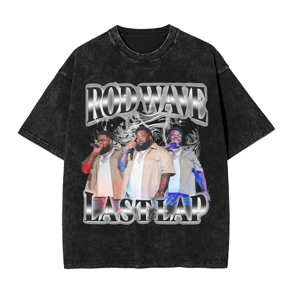 

Washed T Shirt Rod Wave Last Lap Tour Hip Hop Retro T-Shirts Harajuku Streetwear 100% Cotton Printed Tops Tees for Men Women