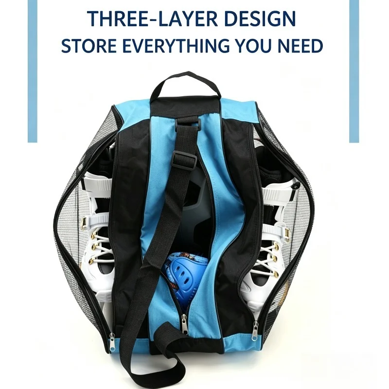 1Pc Portable Roller Skate Carry Backpack Breathable Oxford Kids Training Gear Organizer Bag Pink Black Blue Red Optional