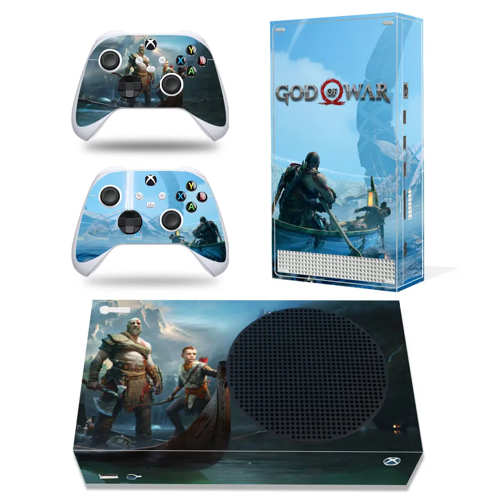 For Xbox Series S Console and 2 Controllers Skin Sticker Protective Vinyl Wrap Cover GOD OF WAR with XSS Skin Customize image