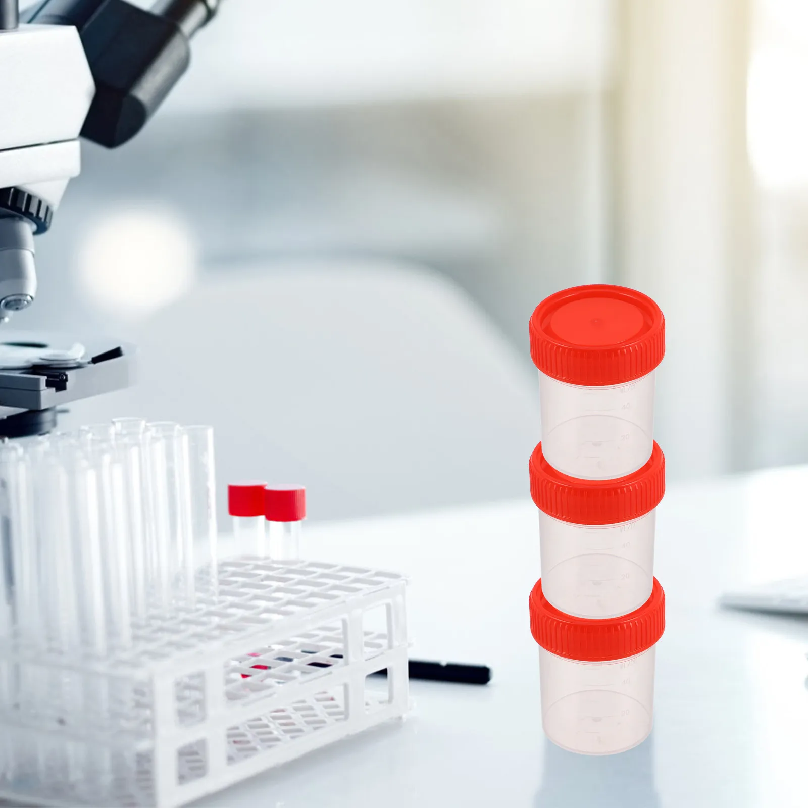 

20Pcs Urine Sample Cups 60Ml Graduated Medical Pee Cups Lids for Lab Testing Hospital Clinic Pregnancy Test Portable