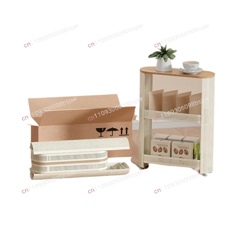 Household living room slot rack trolley narrow slot kitchen rack easy to install storage rack