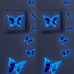12pcs Luminous Butterfly Wall Stickers Bedroom Living Room Swicth Box Fridge Wall Decal Glow In The Dark Butterflies Home Decor