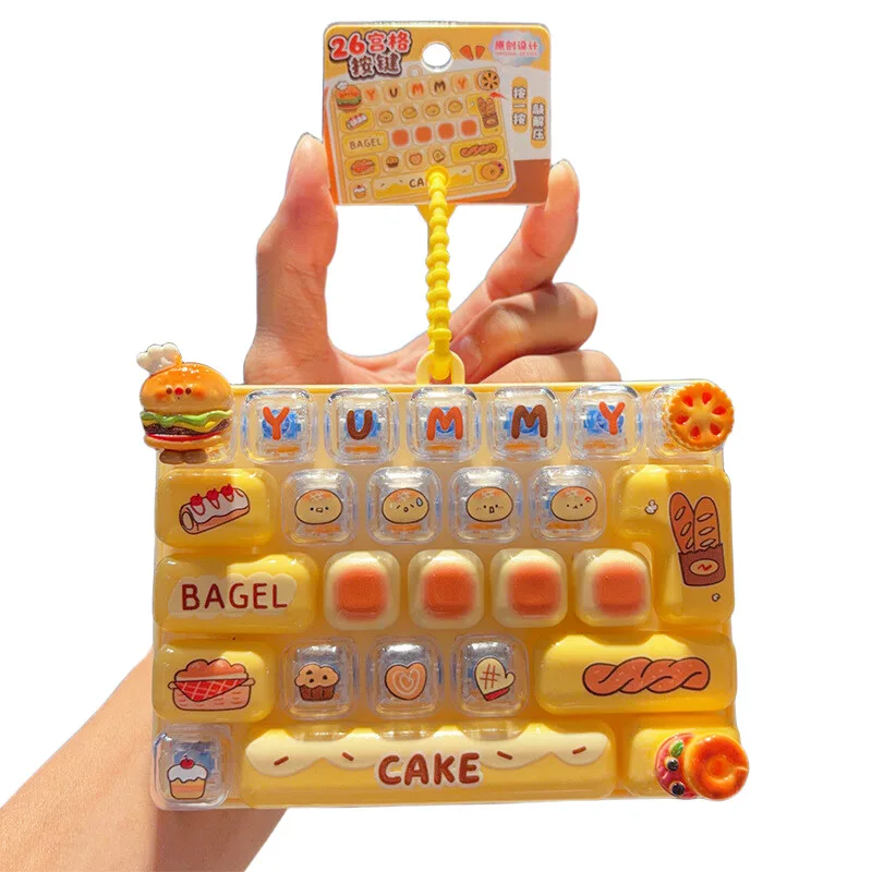 Cartoon 3D Hamburger Shaped Keycaps 26‑Keys Set Cute Stereo Fast Food Custom Mechanical Keyboard Replacement Key Cap Accessories