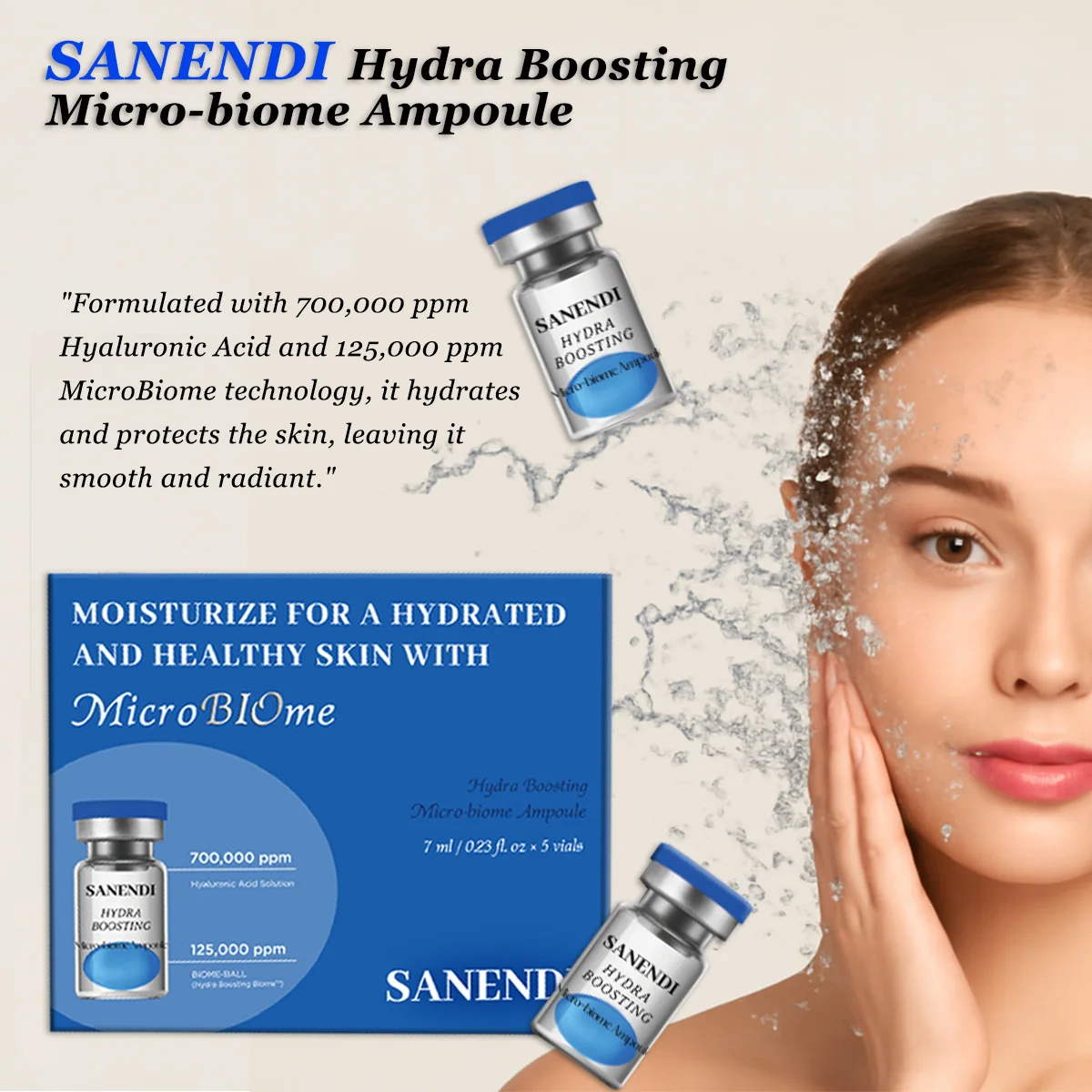 Sanendi مرطب الوجه جوهر Micro BlO me جوهر يهدئ البشرة تحفيف العمر الوجه ثبات وترطيب مجموعة العناية بالبشرة 7 مللي #3