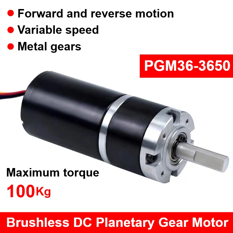 

Бесщеточный двигатель постоянного тока BLDC 3650, 36 мм, 1 шт., высокий крутящий момент 100 кг, 11-1538 об/мин, низкоскоростной планетарный металлический редуктор с низким уровнем шума и длительным сроком службы