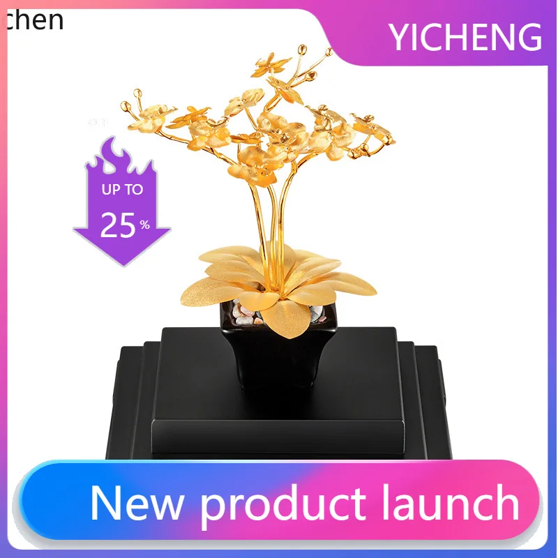 LYY  Gold Foil Ornament Butterfly Orchid Home TV Cabinet Wine Cabinet Decoration Craft Company Opening Housewarming Gift