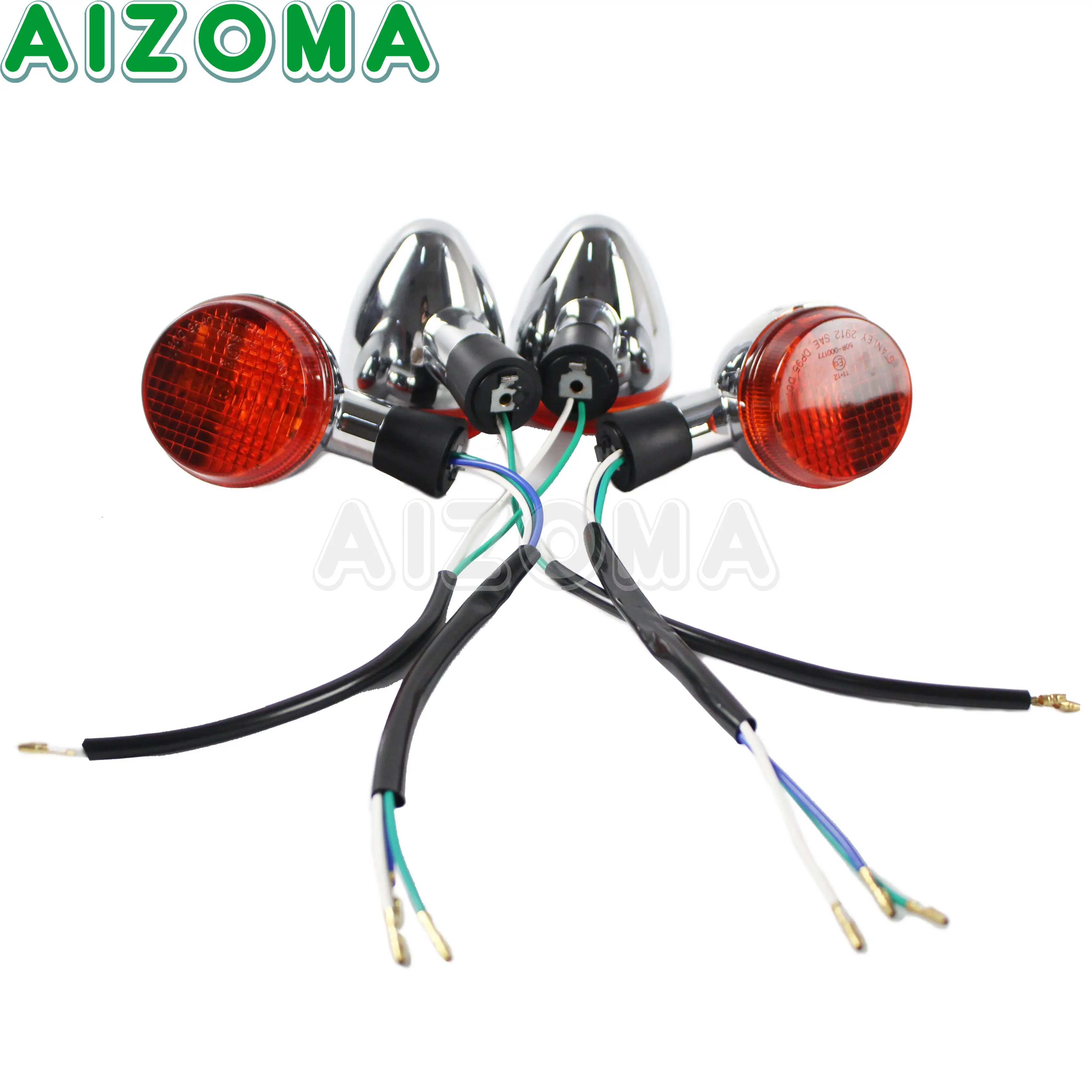 Motorcycle Front Rear Chrome Turn Signals Light E13 For Honda Shadow VT 400 VT 750 VT750 2004-2007 Blinker Indicator Lamp Light