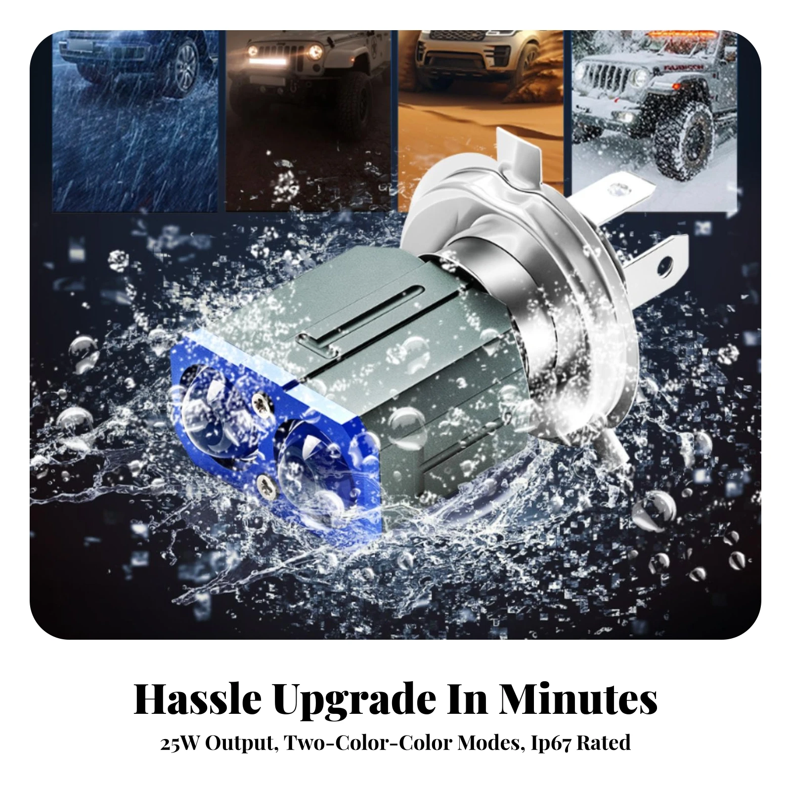 LED Headlight Bulb with Dual Lens Lenses Easy to Install Motorcycle Headlight Replacement Bulb Long Lifespan 25W view 5