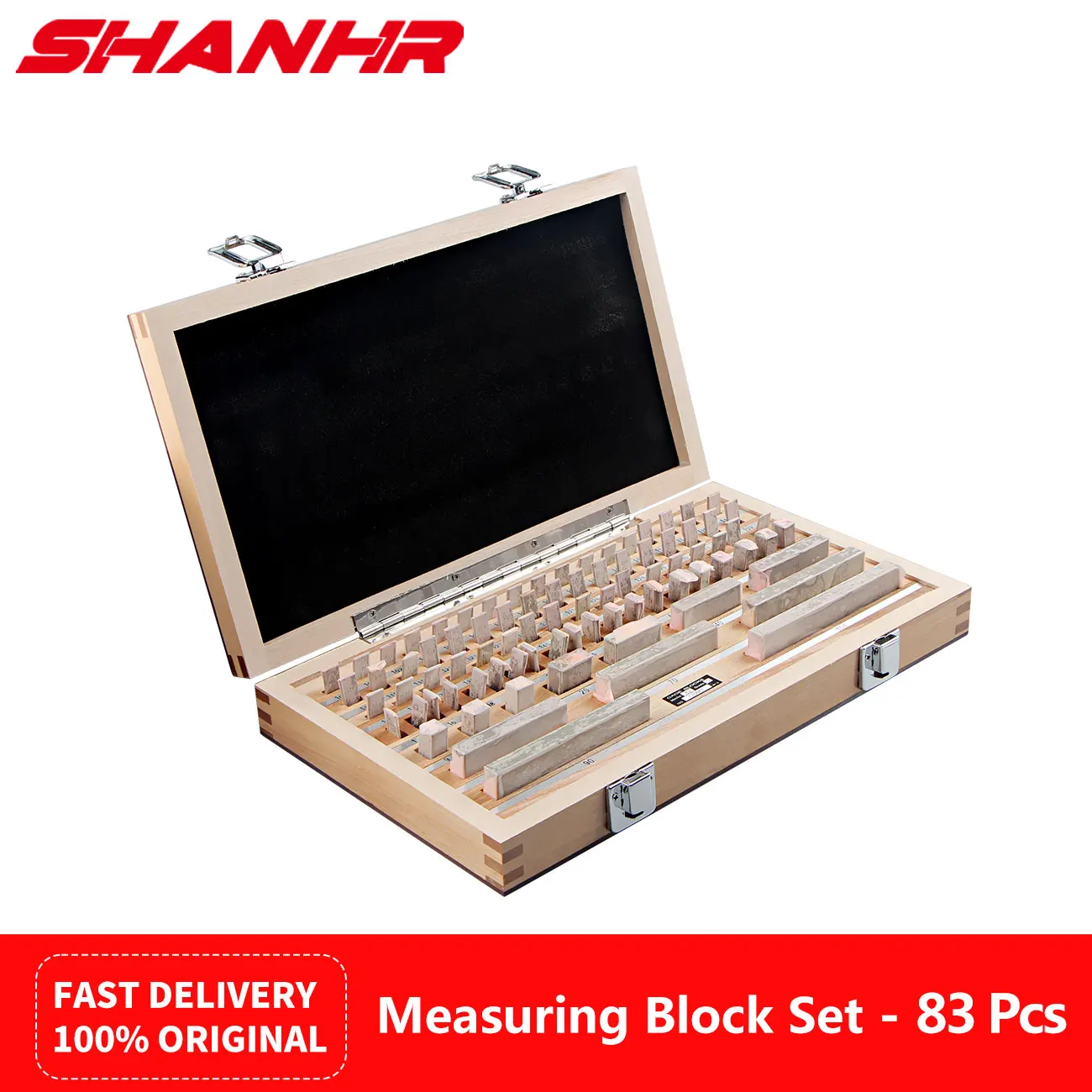 

SHANHR Industrial Tools Precision 83-Piece Steel Gauge Block Set,Test Caliper Blocks Measurement Instruments