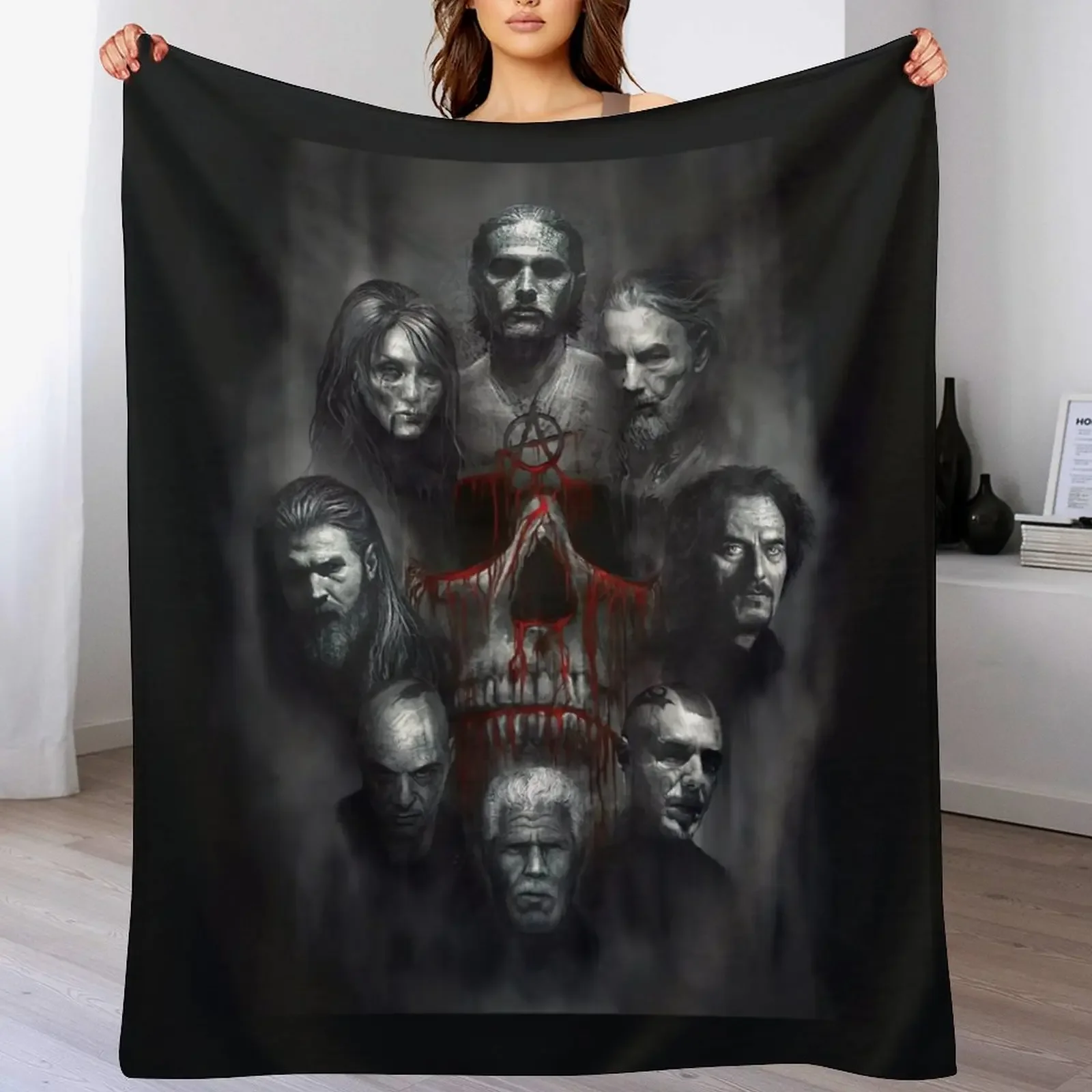 

SOA the greatest cast black and whitedesign Throw Blanket Men's Soft Warm Throw Blanket for Couch