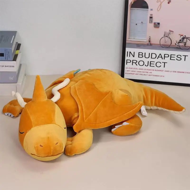 50 cm Pokemo Dragonite Plüsch Stofftier Kissen Nette Anime Cartoon Dragonite Puppe Kissen Schlaf Kissen Kinder Geburtstag Weihnachten Geschenk