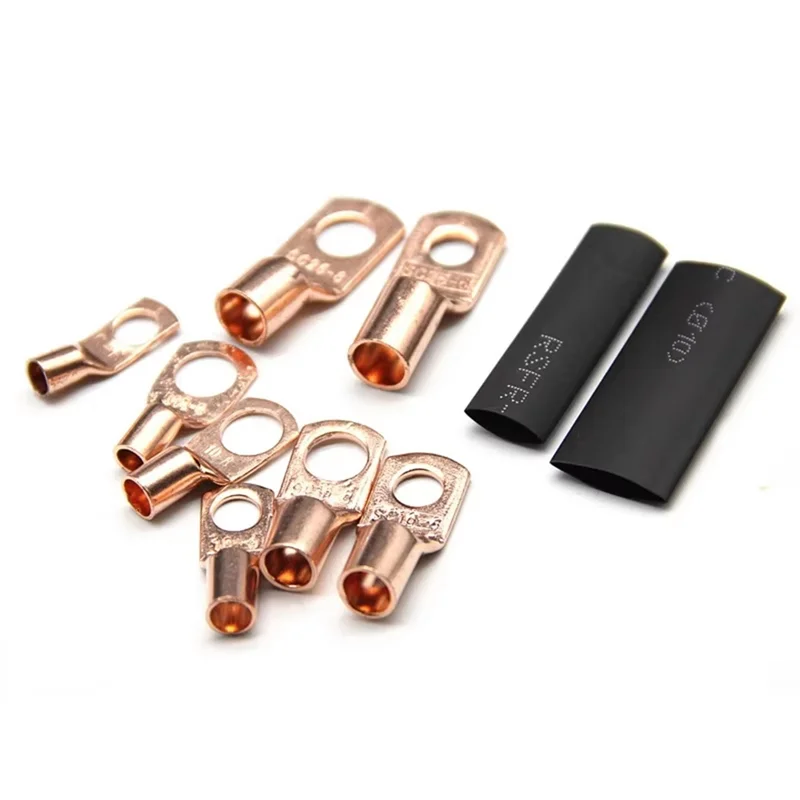 

B50C 260Pcs Peeping Copper Tube Terminal SC Wiring Terminal Copper Nose Heat Shrink Tube Combination