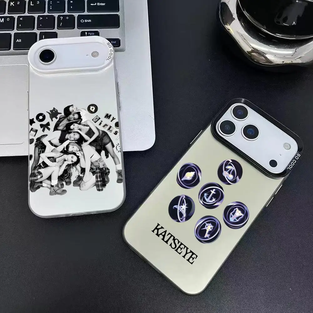 Picture 3: Kpop Band K-katseye Phone Case For IPhone 17 16 15 14 13 12 11 Pro Max Air Colorful Matte Laser Aurora Shockproof Phone Case