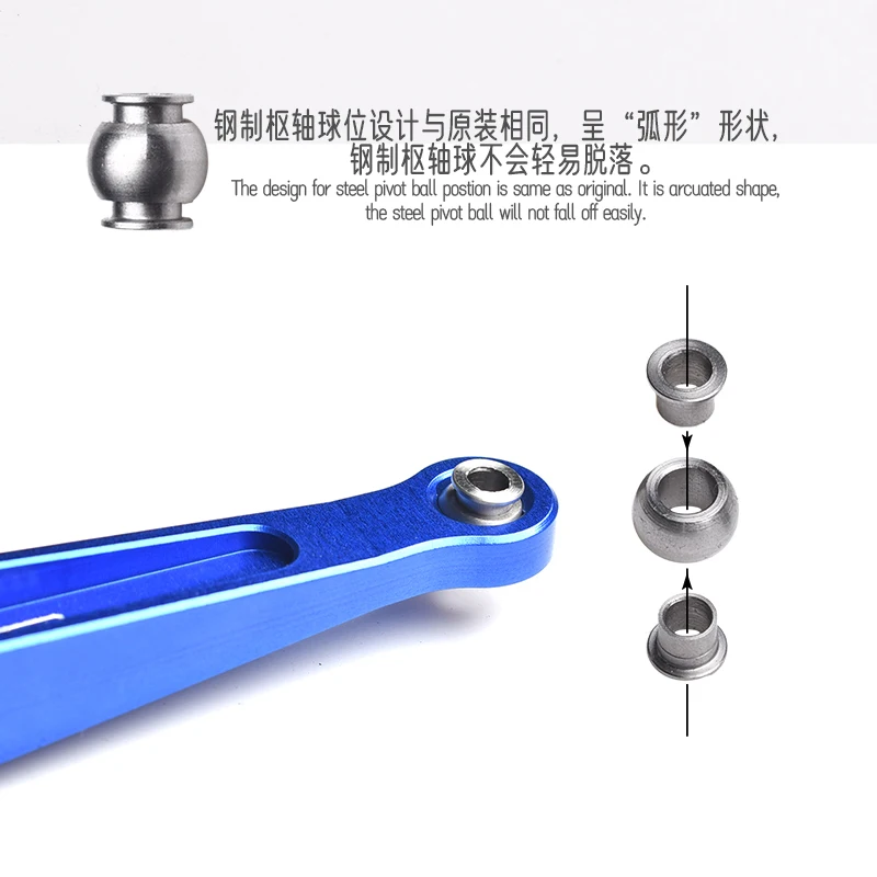 Juego de barra de enlace inferior de aleación GPM 7075 para camión monstruo de eje sólido LOSI 1/8 LMT LOS04021