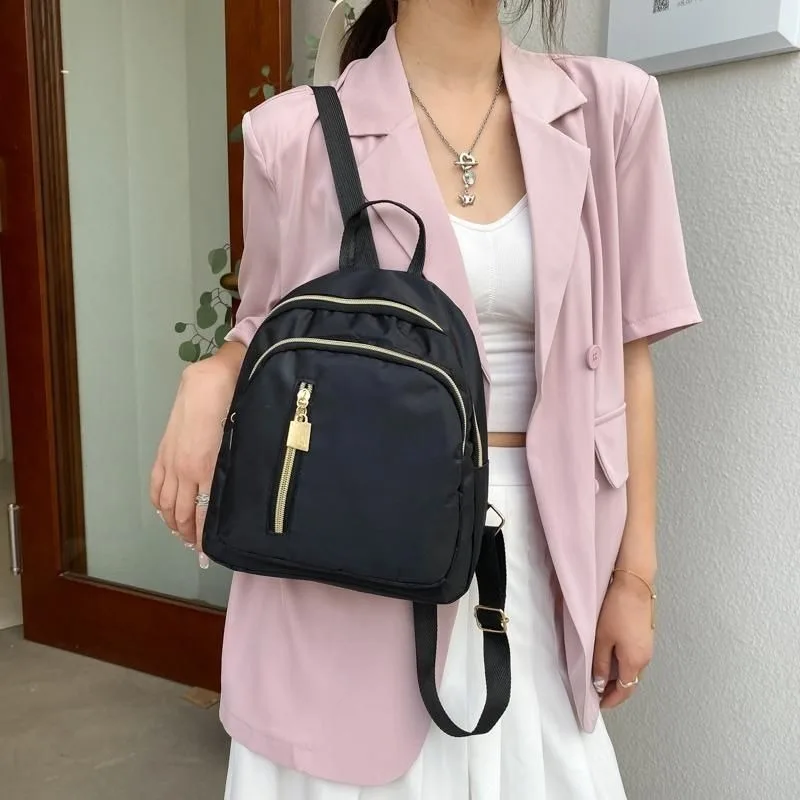 Women Mini Backpack Multi-Color Nylon Fashionable and Versatile  Small Bag Casual Travel Multi-Functional Backpack