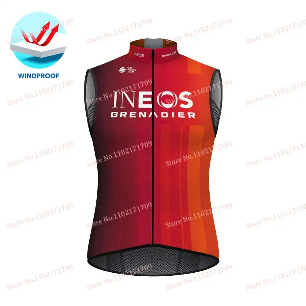 Team Ineos Grenadier 2025 Cycling Vest Windbreaker Pro Race Men Wind Vest Summer Road Bike Jersey Sleeveless MTB Bicycle Jacket