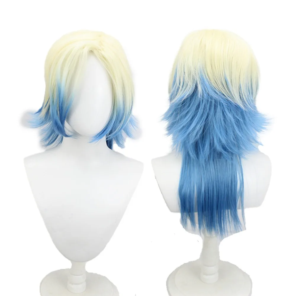 Blue Lock Anime Cosplay Wig Kaiser Gradient Colored Synthetic Hair