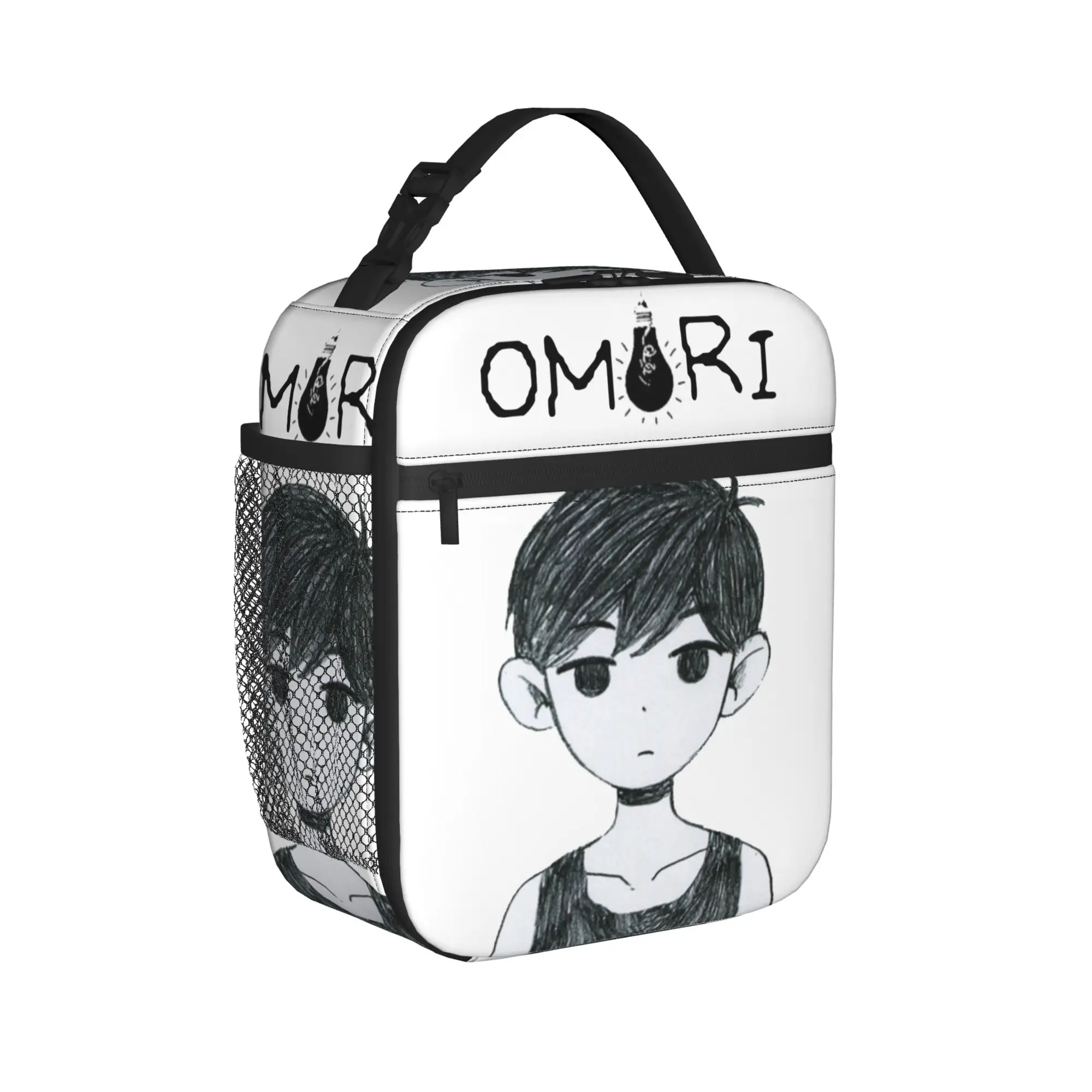 Omori Anime Thermal Insulated Lunch Bags for Office Horror Game Portable Bento Box Thermal Cooler Lunch Boxes