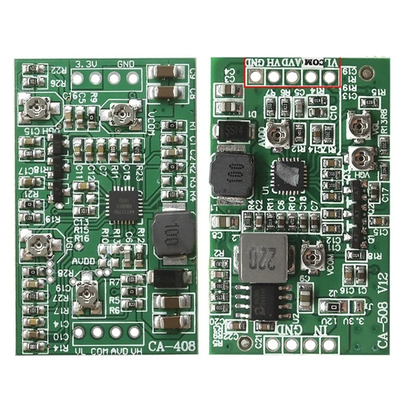 Step Up TCON Board for LCD Screen, 3.3/5V Input Adjustable Module with 4-Channel Output CA-408/CA-508