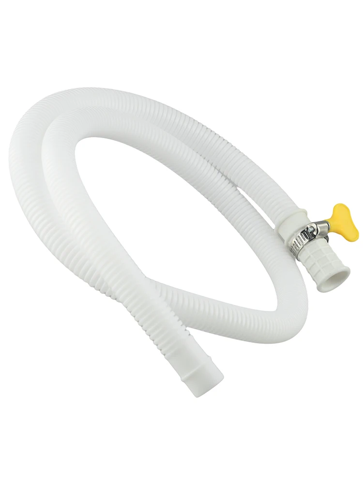 Ac Drain Hose Connector 39.3 Inch White PE ABS Stainless Steel Extension Pipe For Portable Air Conditioner Water Drainage Kit