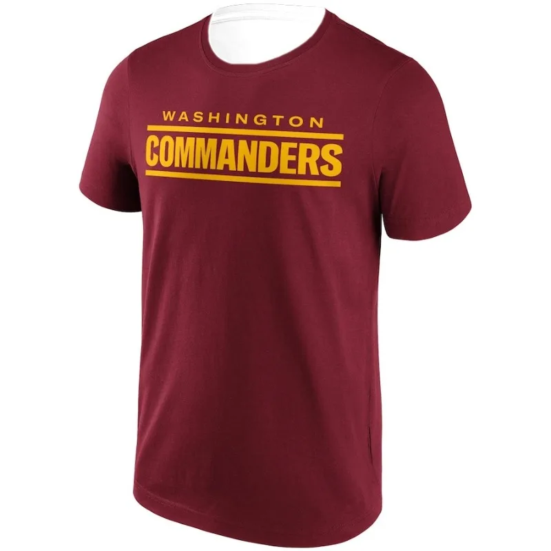 NFL Washington Commander Team Jersey Sports Casual Short Sleeved Training Fitness Men's T-shirt Comfortable and Breathable