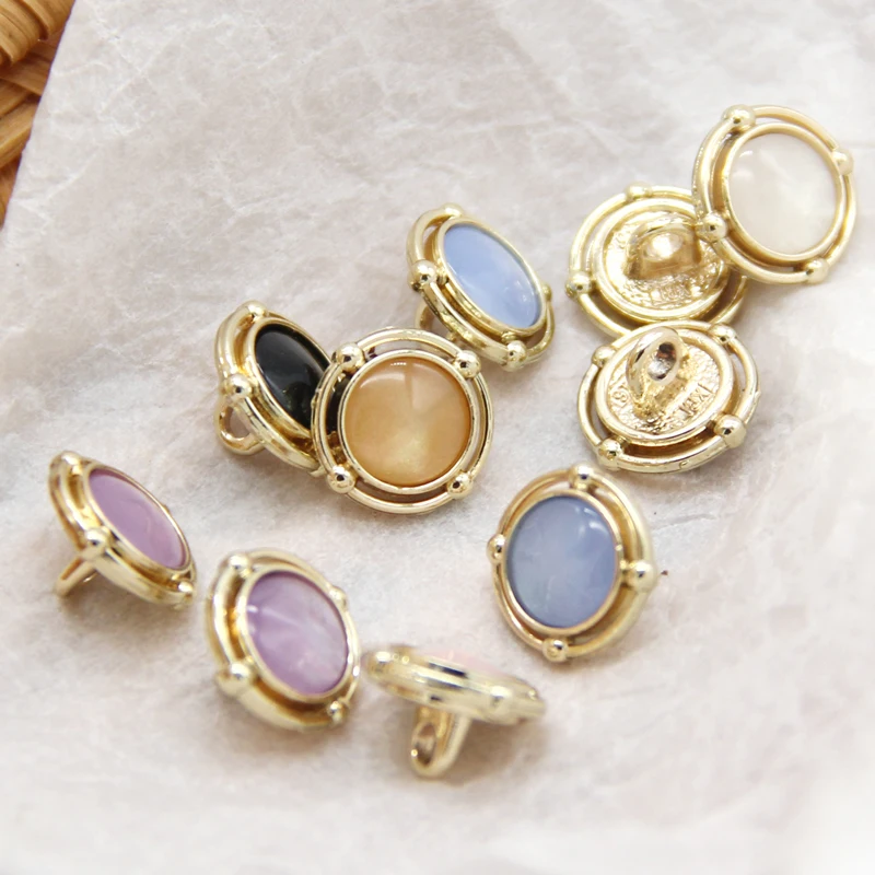 10 шт., винтажные круглые металлические пуговицы для одежды