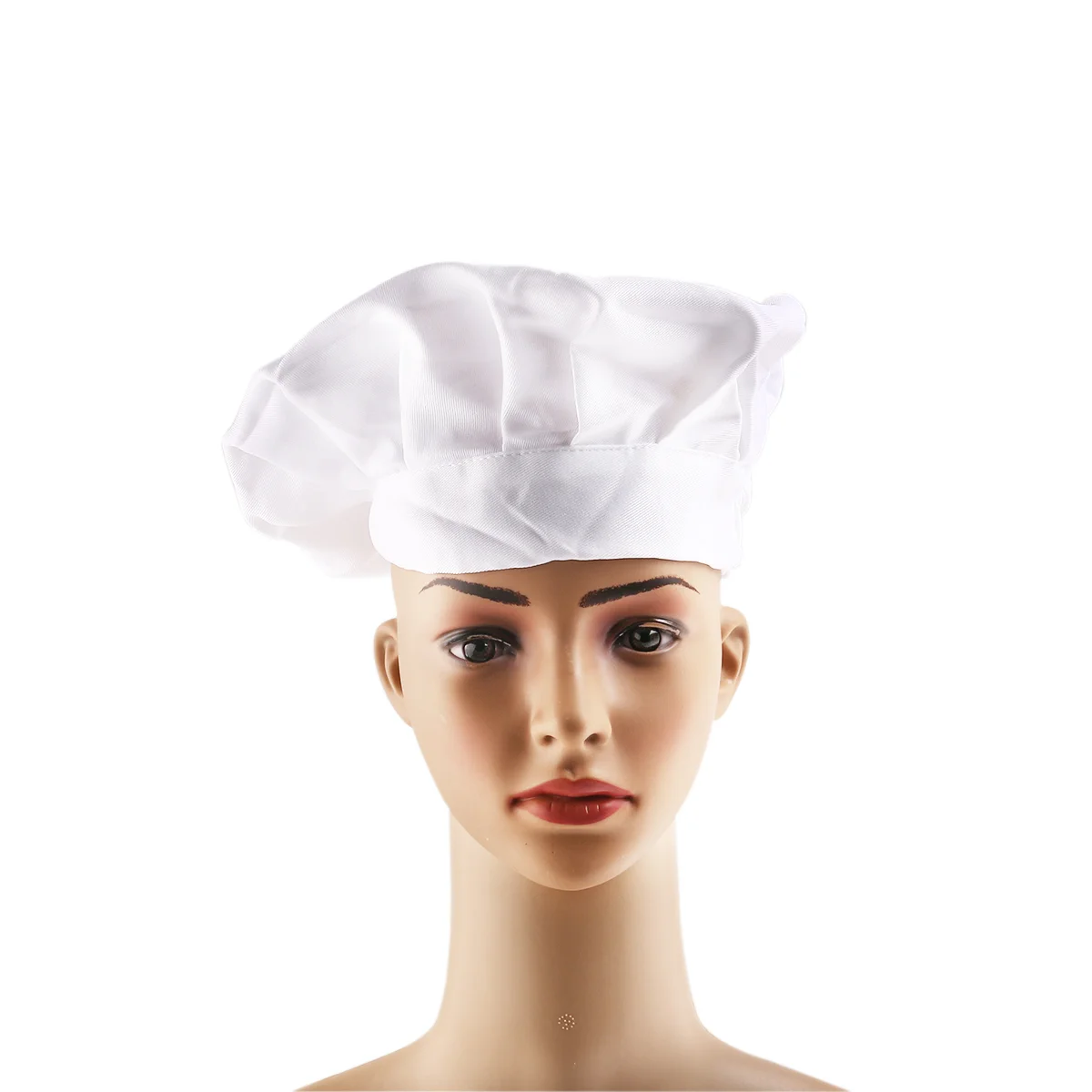 Sombrero Unisex de copa redonda duradero, gorro de Chef de cocina para restaurante, fiesta, cocina, barbacoa (blanco)