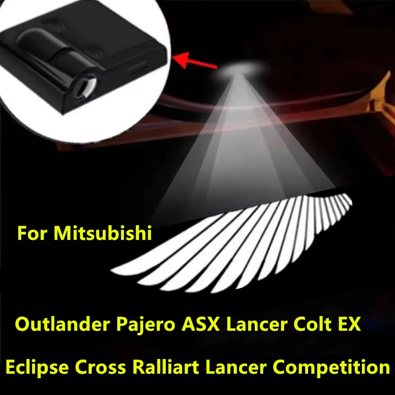Светодиодный проектор для дверей автомобиля, люстра для Mitsubishi Outlander Pajero Eclipse ASX Lancer Delica Ex Ralliart Competition