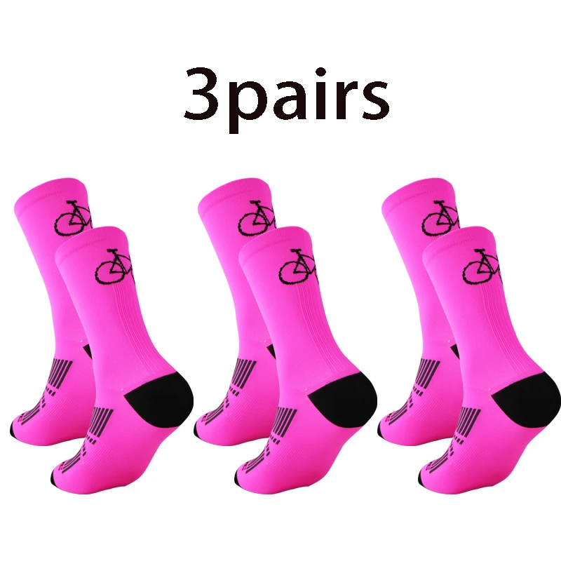 3 pairs of professional MTB cycling socks for foot protection, breathable and sweat wicking cycling socks