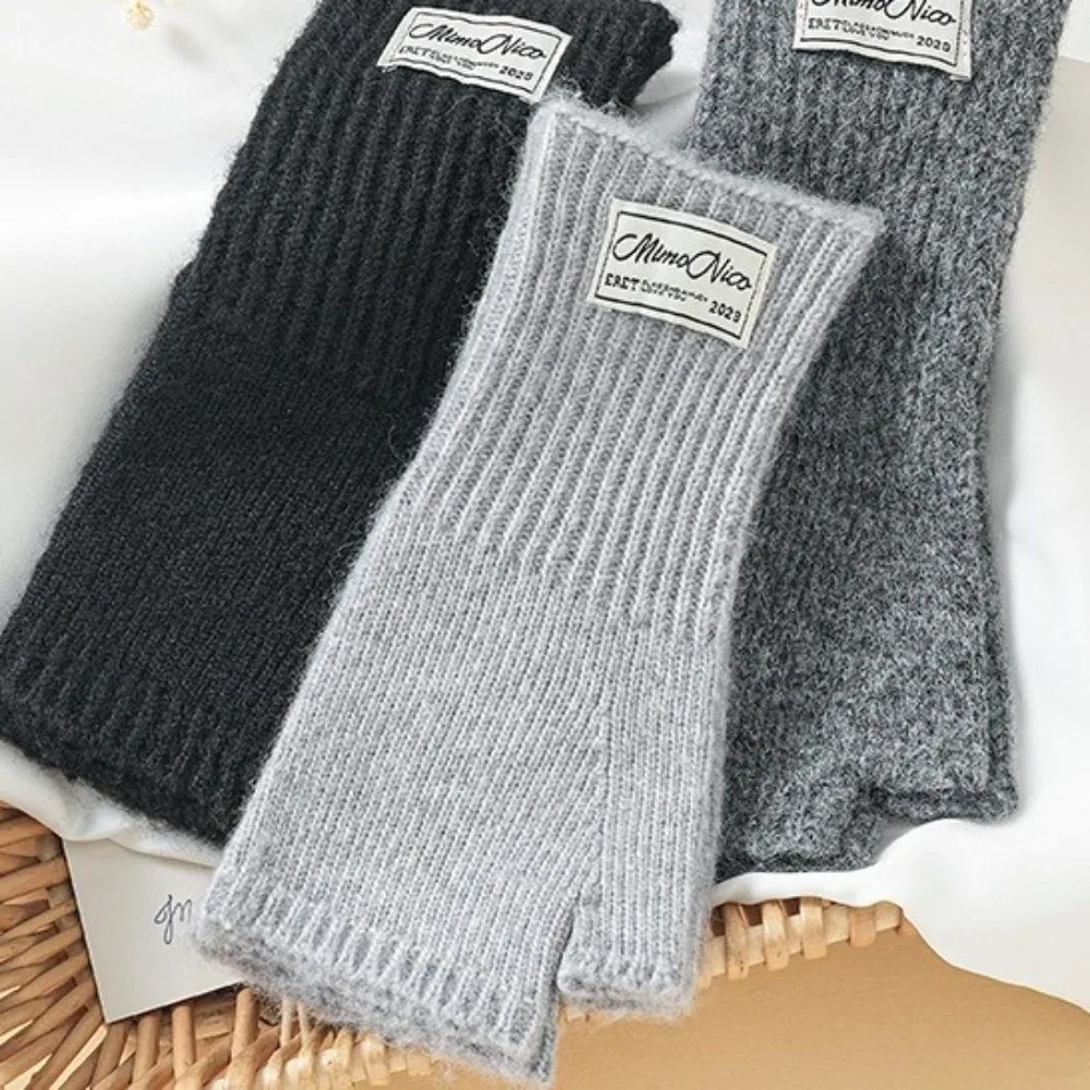 New Knitted Fingerless Mittens Thumb Opening Touchscreen Half-Finger Gloves Warm Warm Wrist Cover Gloves Writing Use