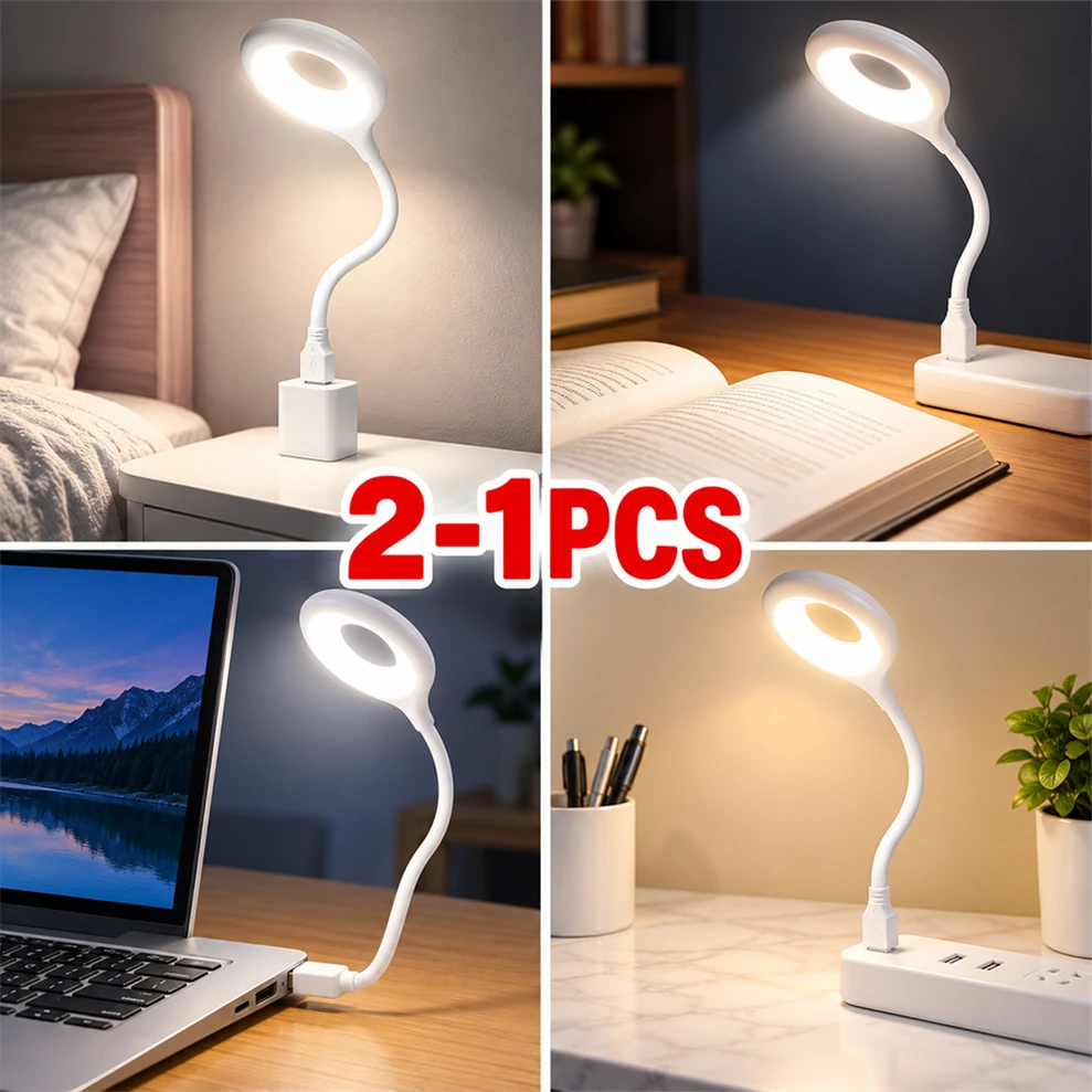 2-1PCS 18LED USB Night Light Portable Notebook Computer Eye Protection Lamp Student Study Reading Night Light Home Lighting