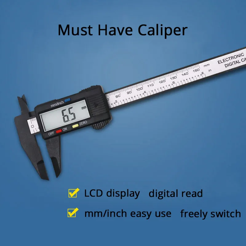 0-150mm LCD Electronic Digital Caliper Carbon Fiber Dial Vernier Caliper Gauge Pachometer Digital Micrometer Measuring Tools