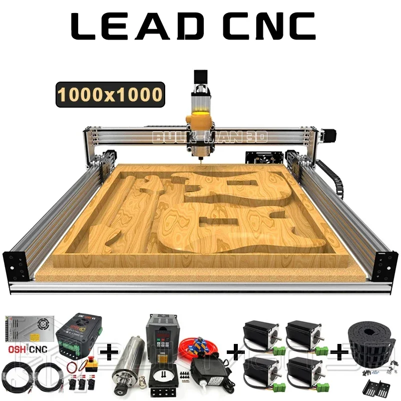 20%OFF BulkMan3D 1000x1000mm Lead CNC Router Machine Full Kit Precise Lead Screw Driven CNC Carving Engraving Router Kit