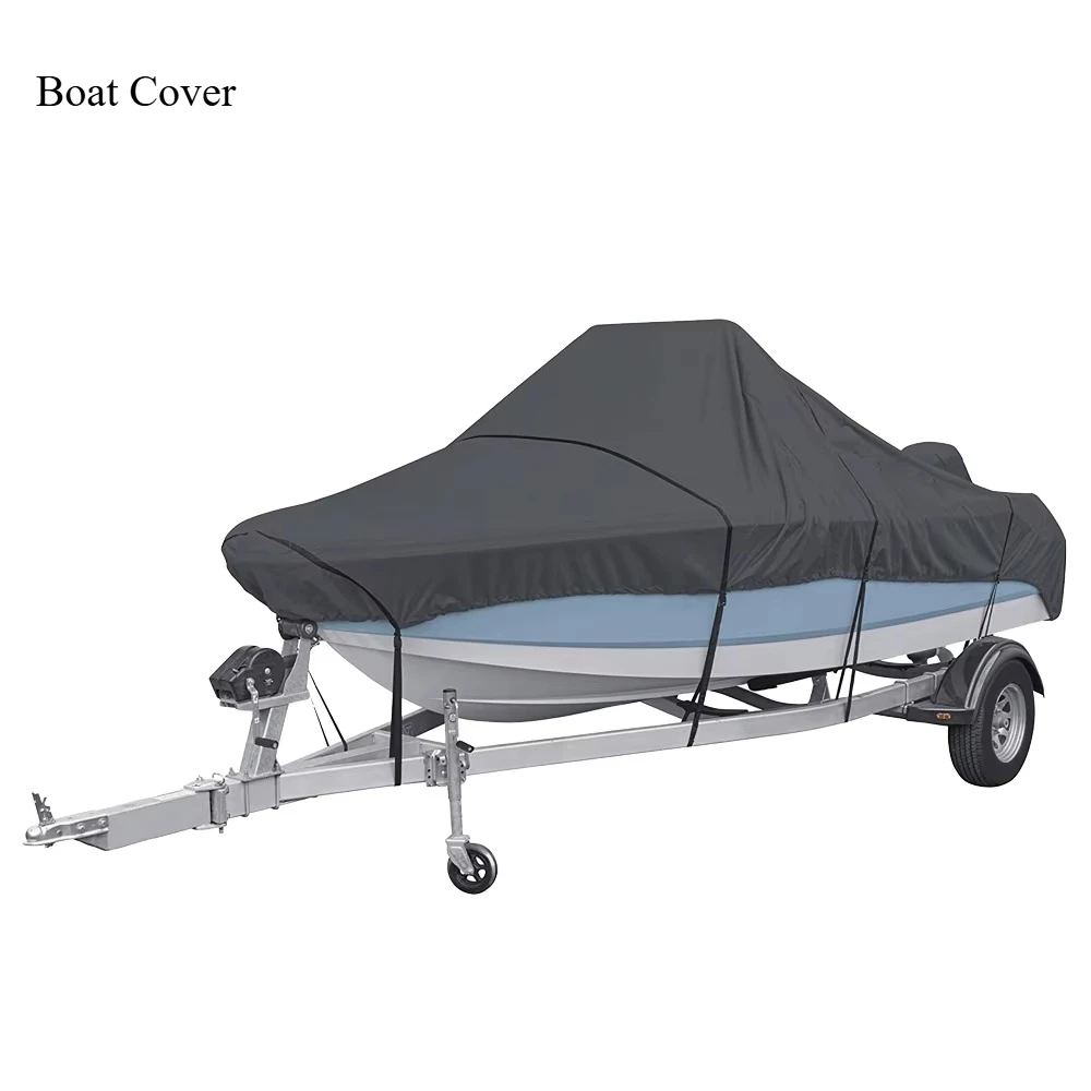 600D Waterproof Custom Boat Cover 60-90in Width 18-20FT Length Rain Hail Resistant Outdoor Marine Shield