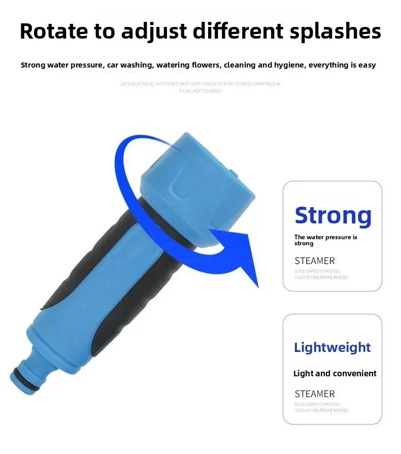 

Новый 2025: Легкий набор для мойки автомобилей без сборки, 6-функциональный распылитель, многоступенчатая насадка под давлением, шланг для мойки авто
